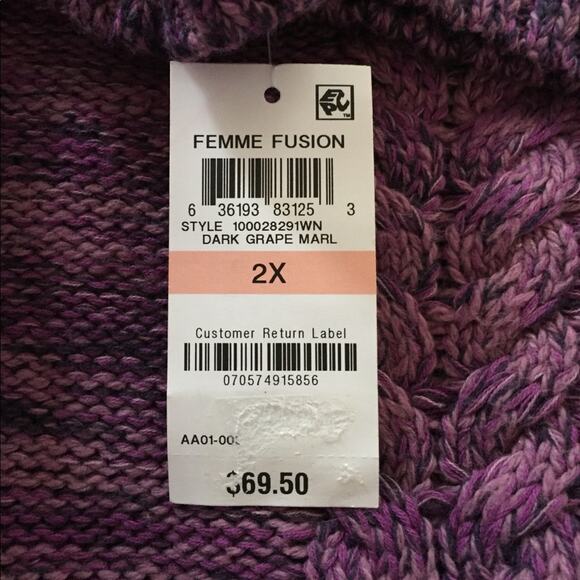 Style & Co. Womens Marl Braid Pullover Sweater-2X - Picture 3 of 3
